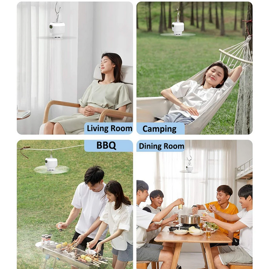 Ceiling Fan Portable Camping Tent Ceiling Canopy Fan 8000mah Rechargeable Wireless Fan Air Circulators with Remote Control Light