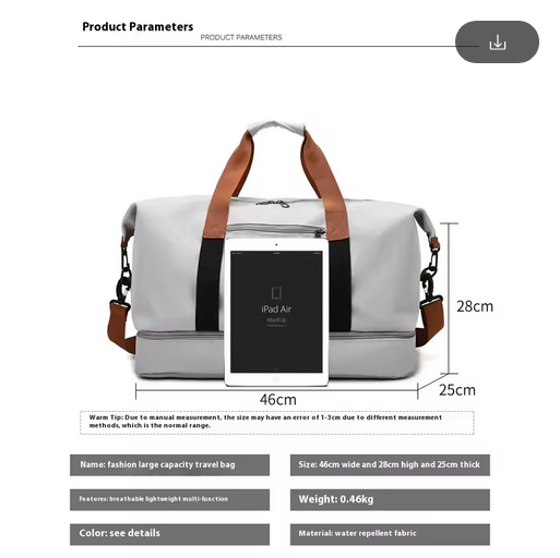 Travel Gym Bag Short-distance Luggage Portable Fitness Bags Shoulder Crossbody Chest Bag Handbags Duffle Carry On Weekender Bag