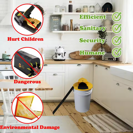 Mouse Trap Flip and Slide Bucket Lid Mice Rat Trap For Indoor Outdoor Multi Catch Auto Reset