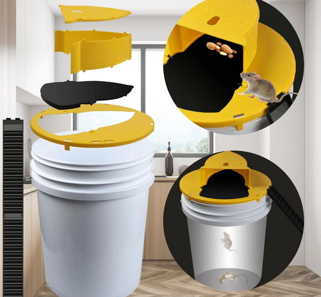Mouse Trap Flip and Slide Bucket Lid Mice Rat Trap For Indoor Outdoor Multi Catch Auto Reset