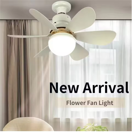 E27 40W 52Cm Ceiling Fan With Led Light Remote Control White For Kitchen Bedroom Dining Room Patio