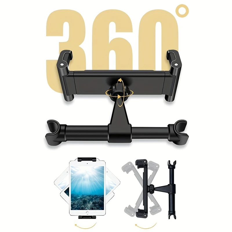 Universal Car Tablet Holder Back Seat Headrest Mount For iPad Air Mini Pro 4-13 Inch 360 Rotation Rear Pillow Phone Clamp Stand