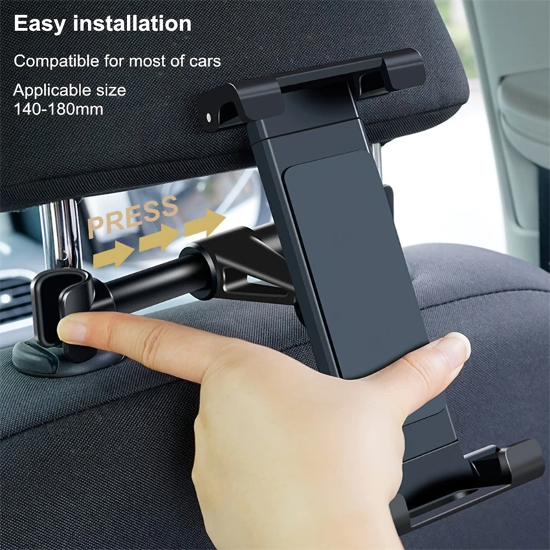 Universal Car Tablet Holder Back Seat Headrest Mount For iPad Air Mini Pro 4-13 Inch 360 Rotation Rear Pillow Phone Clamp Stand