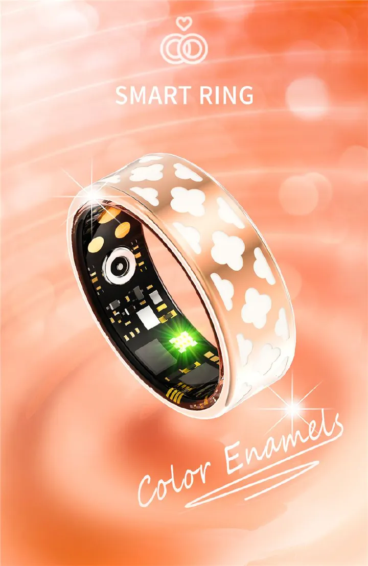 New Smart Ring Men Women Heart Rate Blood Oxygen Sleep Health Monitor Sport Fitness Tracker Smartring For Android IOS  Gift Crystal Charging Case