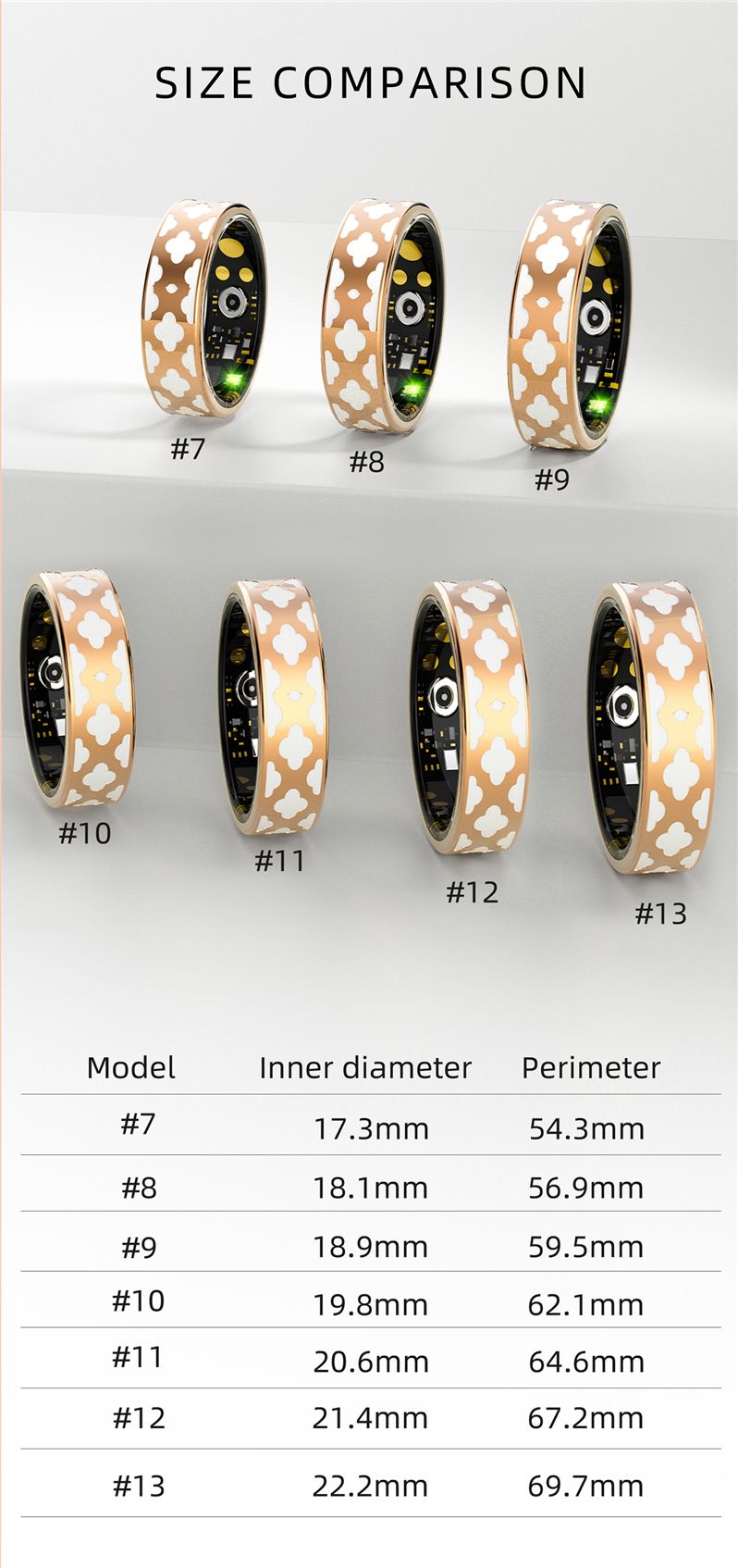 New Smart Ring Men Women Heart Rate Blood Oxygen Sleep Health Monitor Sport Fitness Tracker Smartring For Android IOS  Gift Crystal Charging Case