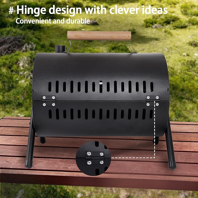 Tabletop Charcoal Grill,BBQ Grill,Portable Charcoal Grill,Small Folding Tabletop Grill for Outdoor Cooking Camping,Picnics,Backyard,Balcony-White,2 Carbon Tank,2 Baking Net,1 Baking Pan