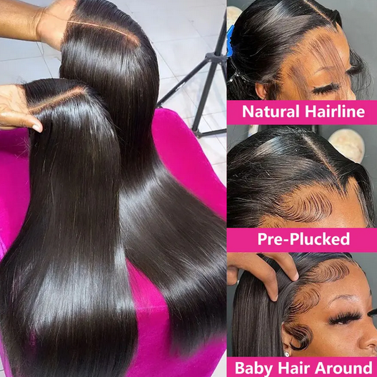 Glueless Wig Lace Frontal Human Hair Wigs 13X4 HD Lace Frontal Wig Ready to Wear Pre Plucked Bleached Knots Pre Cut Lace