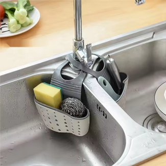 2PCS--Double-layer Sink Hanging Bag Kitchen Rack Faucet Sponge Holder Storage Hanging Basket Kitchen Storage Rack Sink Accessories