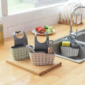 2PCS--Double-layer Sink Hanging Bag Kitchen Rack Faucet Sponge Holder Storage Hanging Basket Kitchen Storage Rack Sink Accessories