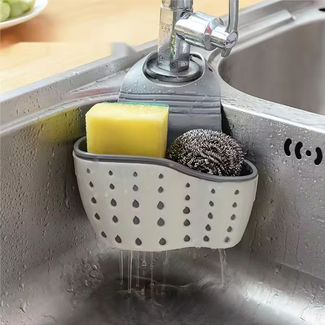 2PCS--Double-layer Sink Hanging Bag Kitchen Rack Faucet Sponge Holder Storage Hanging Basket Kitchen Storage Rack Sink Accessories