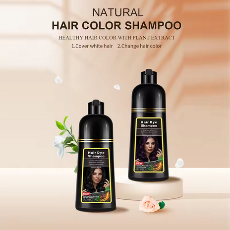 500ml 3 In 1 Hair Dye Shampoo Natural Black Hair Dye Covering White 7 Color Herbal Components For Women Men100ml/500ml 3 In 1 Hair Dye Shampoo Natural Black Hair Dye Covering White 7 Color Herba