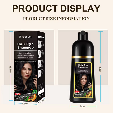 500ml 3 In 1 Hair Dye Shampoo Natural Black Hair Dye Covering White 7 Color Herbal Components For Women Men100ml/500ml 3 In 1 Hair Dye Shampoo Natural Black Hair Dye Covering White 7 Color Herba