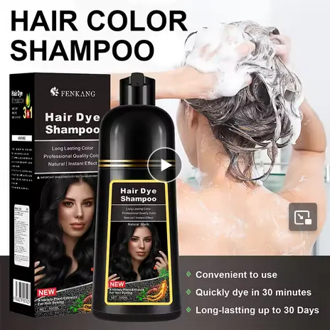 500ml 3 In 1 Hair Dye Shampoo Natural Black Hair Dye Covering White 7 Color Herbal Components For Women Men100ml/500ml 3 In 1 Hair Dye Shampoo Natural Black Hair Dye Covering White 7 Color Herba