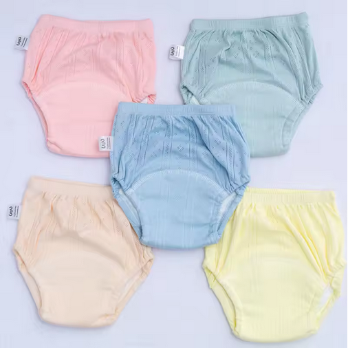 3PCS---Cute Baby Waterproof Reusable Training Pants Cotton Baby Diaper Infant Shorts Nappies Panties Nappy Changing Underwear Cloth New