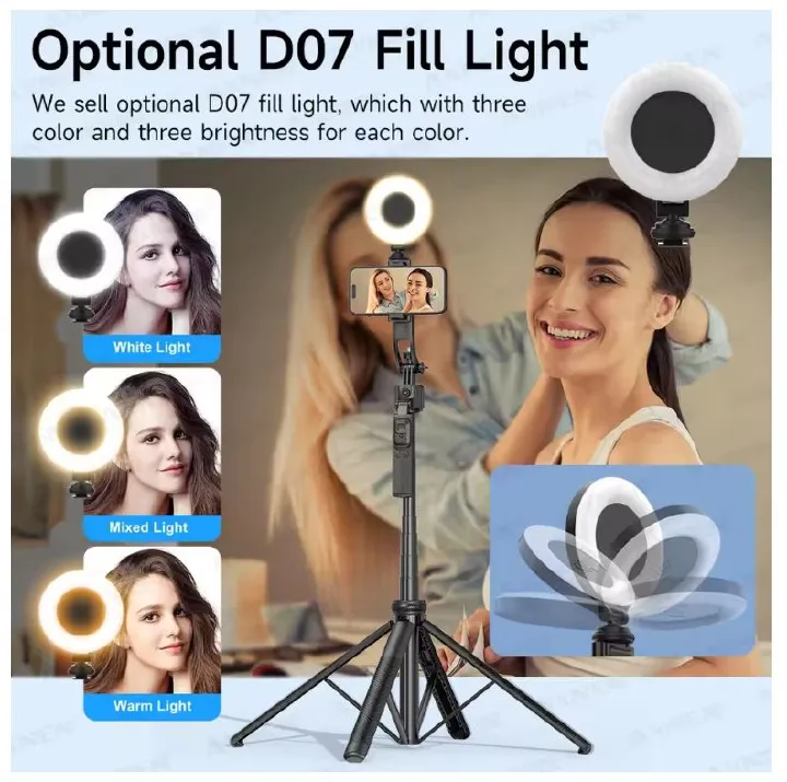 1630mm/64in C17 Tripod Selfie Stick 360° Auto Rotation Shooting Quadruped Phone Stand Face Track Bluetooth Remote Control Tripie