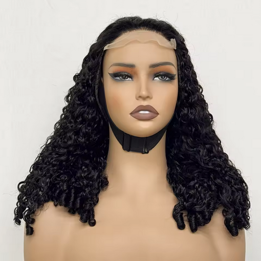 Glueless Lace Wig 4x4 Lace 180% Density Burmese Curly Hair Wig 6A Human Hair Wig Transparent Lace Front Wig