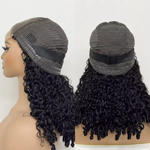 Glueless Lace Wig 4x4 Lace 180% Density Burmese Curly Hair Wig 6A Human Hair Wig Transparent Lace Front Wig