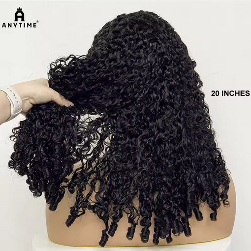 Glueless Lace Wig 4x4 Lace 180% Density Burmese Curly Hair Wig 6A Human Hair Wig Transparent Lace Front Wig