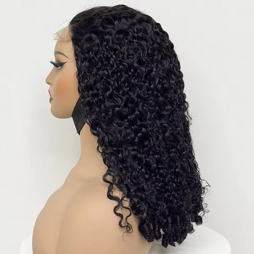 Glueless Lace Wig 4x4 Lace 180% Density Burmese Curly Hair Wig 6A Human Hair Wig Transparent Lace Front Wig