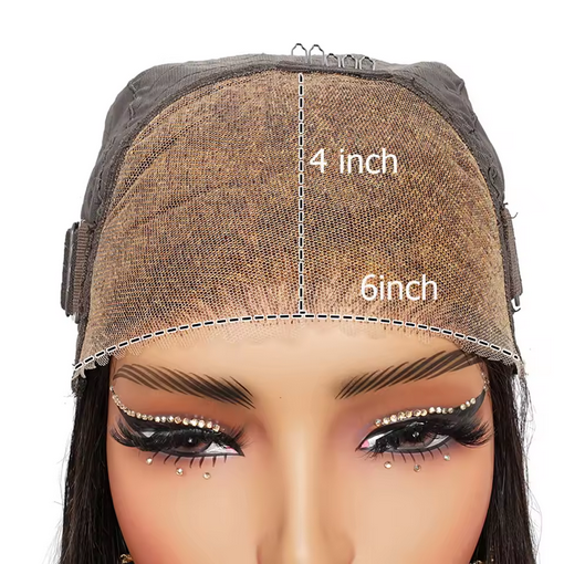 Black 4x4 Glueless Lace Front Wig Human Hair Bleached Knots Pre-plucked Transparent 4x4 Pre-cut Lace Wig Straight Bobbi