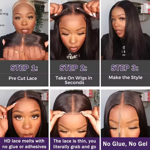 Short Straight Bob 12A Human Hair Wig 100% Brazilian Human Hair 13x4 HD Lace Front Wigs 13x4 Big Lace Front Wig Preplucked For Women