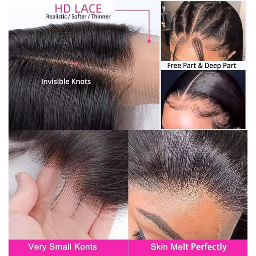 Short Straight Bob 12A Human Hair Wig 100% Brazilian Human Hair 13x4 HD Lace Front Wigs 13x4 Big Lace Front Wig Preplucked For Women