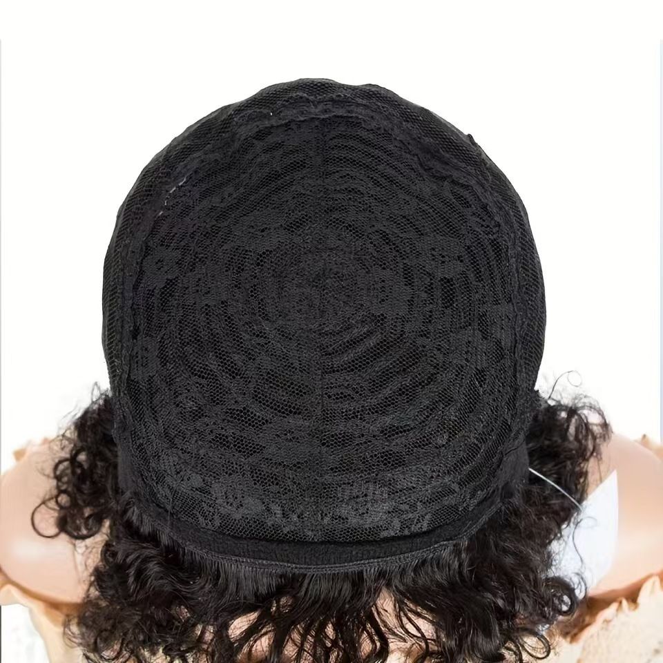 Pixie Cut Curly Wig Water Wave Closure Wig Human Hair Wigs Preplucked Side Part Lace Wig All For women human hair wig