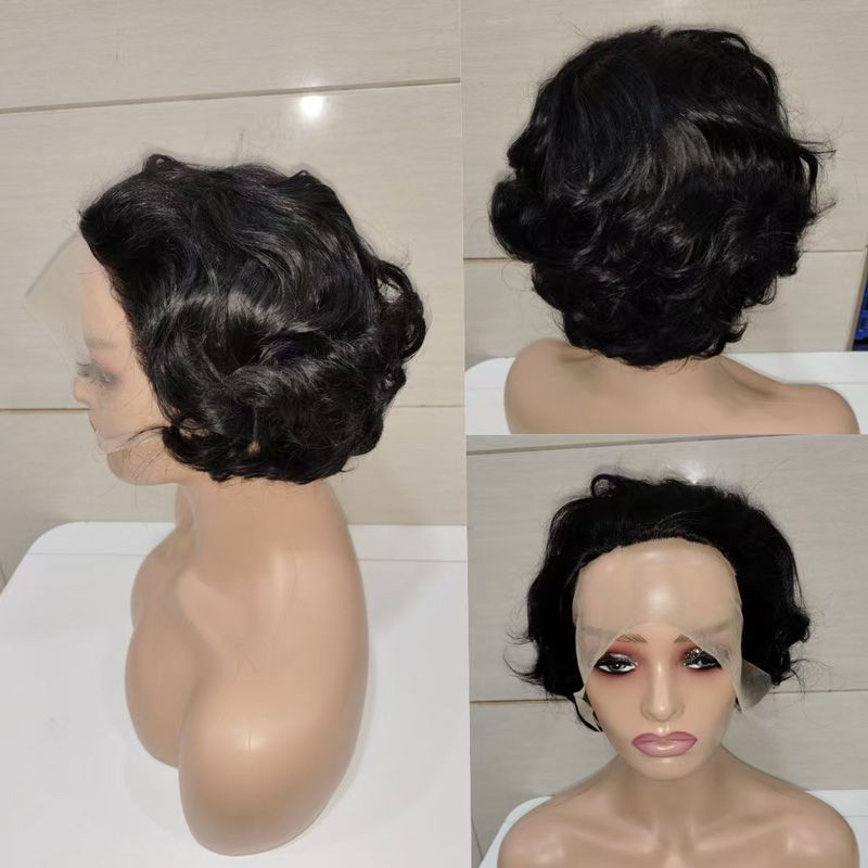 Body Wave Bob Wig 13x1 Transparent Lace Frontal Wig Brazilian Human Hair Wigs Virgin Remy Hair Lace Closure Wig 150% Density