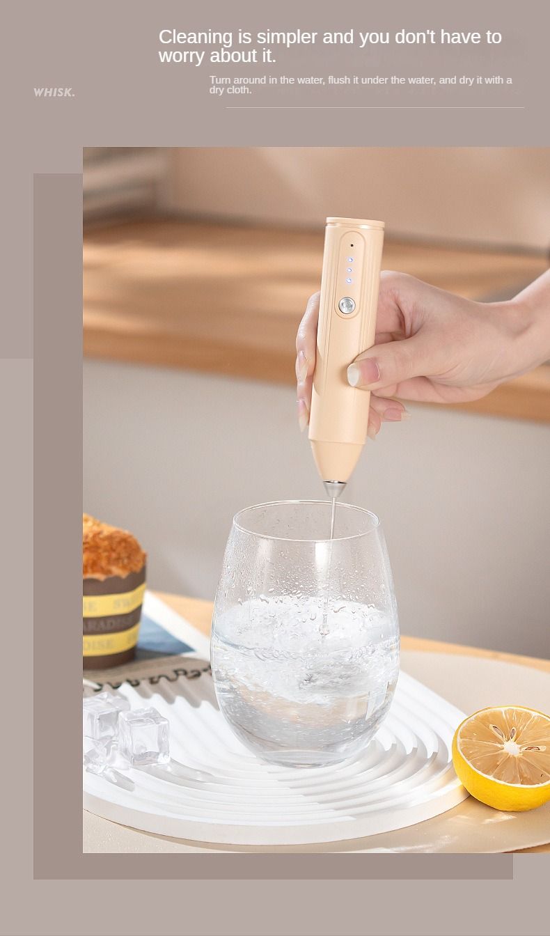Electric coffee frother, milk frother, household handheld wireless egg beater, small electric frother