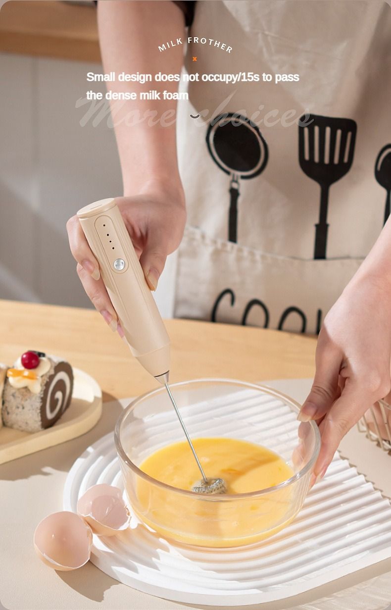 Electric coffee frother, milk frother, household handheld wireless egg beater, small electric frother