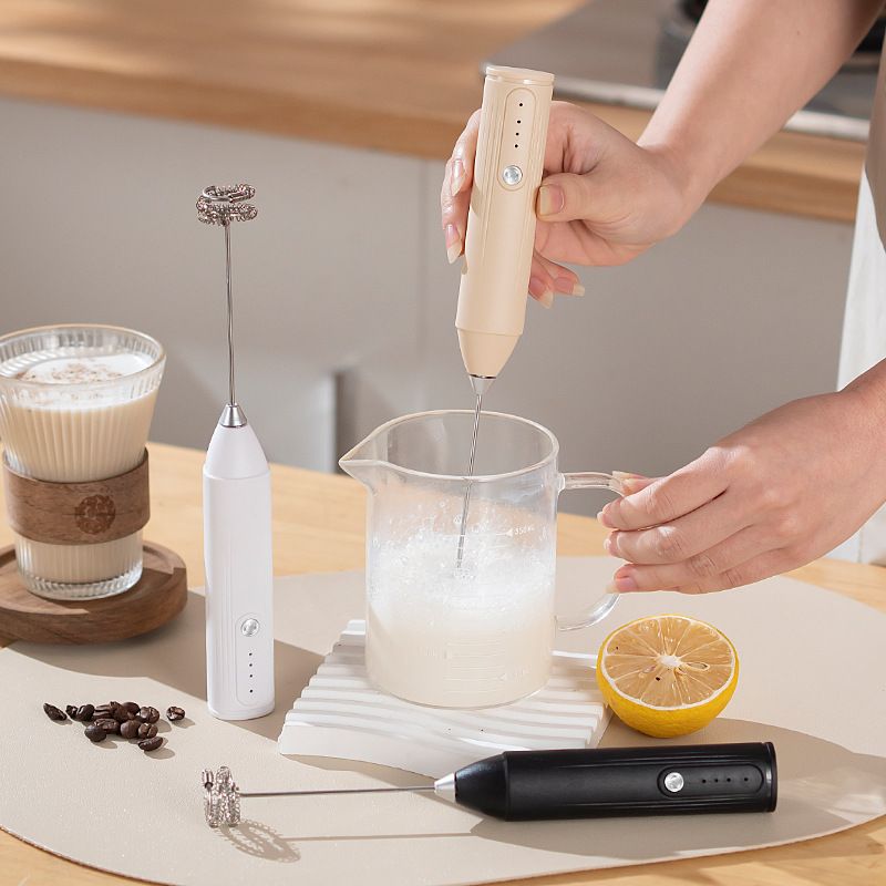 Electric coffee frother, milk frother, household handheld wireless egg beater, small electric frother