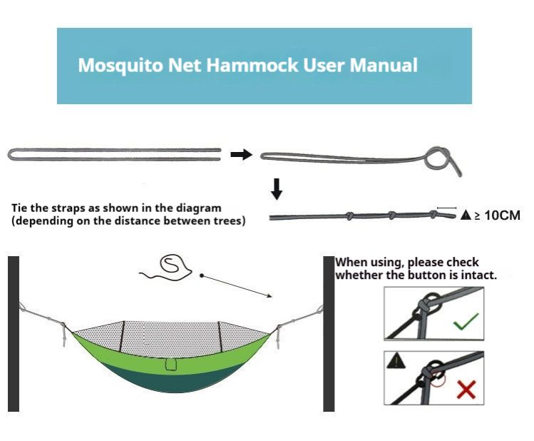 Automatic mosquito net, hammock, outdoor anti rollover double camping artifact with mosquito net, home swing, hammock, nylon