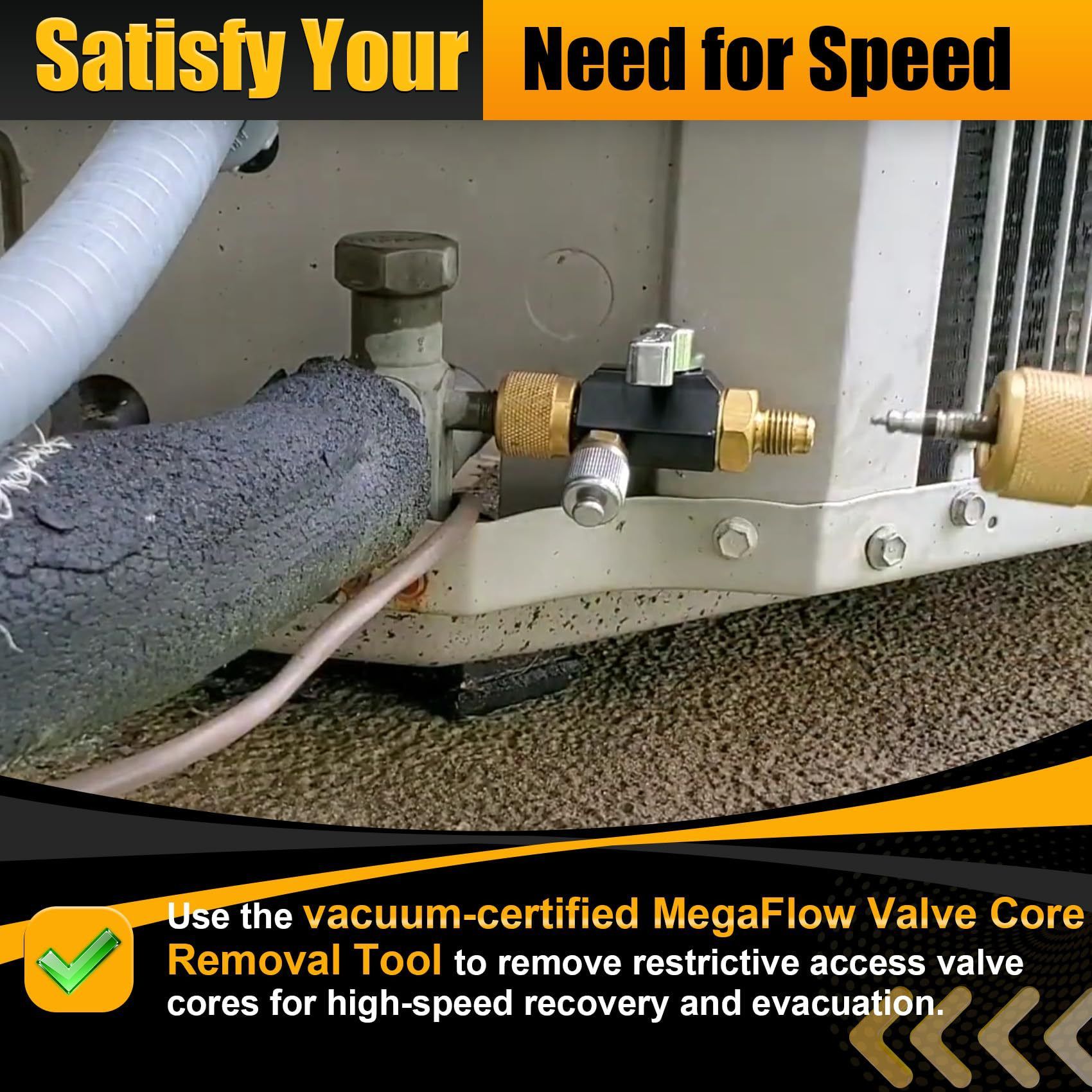 Vacuum rated valve core disassembly tool, valve disassembly tool, vacuum rated value of 20 microns
