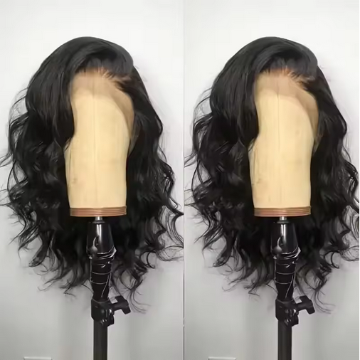 13x4 Black Bob Lace Front Wig Body Wave Wigs Natural Bob Wave Wig for Women Deep Wave Wigs Synthetic Fiber Glueless Hair Wigs