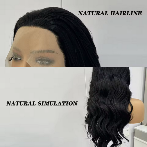 13X4 Synthetic Lace Front Wigs For Women 26" Free Part Body Wave Ombre Brown Red Lace Wigs Heat Resistant Cosplay Wig