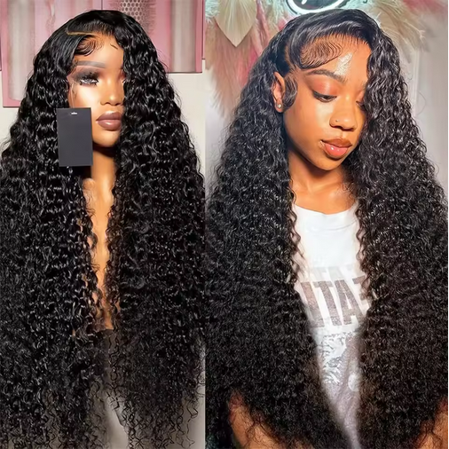Curly Synthetic Hair Wigs For Women Water Wave Lace Front Wig 13x4 Lace Frontal Deep Wave Wig 100% Synthetic Hair Hd Lace Wigs