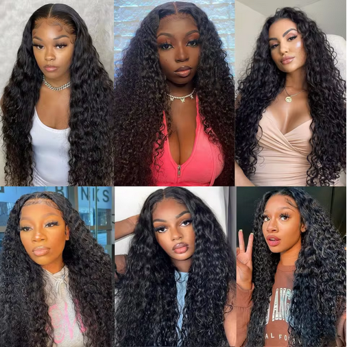 Curly Synthetic Hair Wigs For Women Water Wave Lace Front Wig 13x4 Lace Frontal Deep Wave Wig 100% Synthetic Hair Hd Lace Wigs