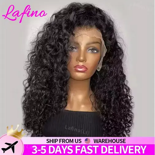 Curly Synthetic Hair Wigs For Women Water Wave Lace Front Wig 13x4 Lace Frontal Deep Wave Wig 100% Synthetic Hair Hd Lace Wigs