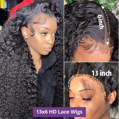 Curly Synthetic Hair Wigs For Women Water Wave Lace Front Wig 13x4 Lace Frontal Deep Wave Wig 100% Synthetic Hair Hd Lace Wigs