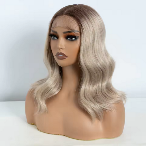 Synthetic 13x4 Lace Front Wigs For Women Body Wave 14 -20 Inch Short Bob T Part Lace Wig Ombre Blonde Brown Cosplay Wig Wig