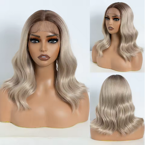 Synthetic 13x4 Lace Front Wigs For Women Body Wave 14 -20 Inch Short Bob T Part Lace Wig Ombre Blonde Brown Cosplay Wig Wig
