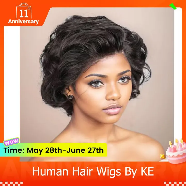 Pixie Cut Wig Human Hair Straight13X4 HD Lace Front Wigs Wear and Go Glueless Wigs Human Hair Short Curly Natural Wigs for Woman