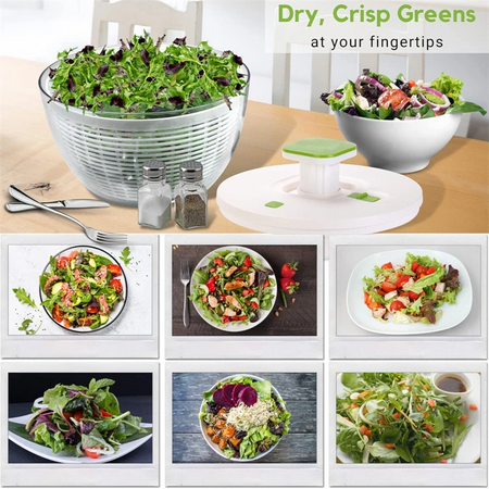 3.8 QT Salad Spinner Large Lettuce Dryer Spinner One-handed Easy Press Large Vegetable Dryer Salad Mixer Washer JT251