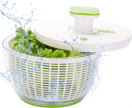 3.8 QT Salad Spinner Large Lettuce Dryer Spinner One-handed Easy Press Large Vegetable Dryer Salad Mixer Washer JT251
