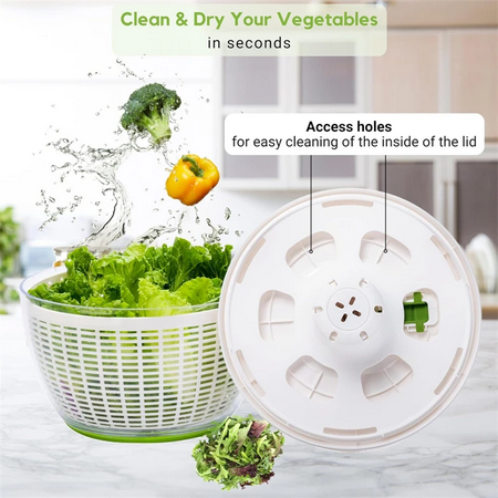 3.8 QT Salad Spinner Large Lettuce Dryer Spinner One-handed Easy Press Large Vegetable Dryer Salad Mixer Washer JT251