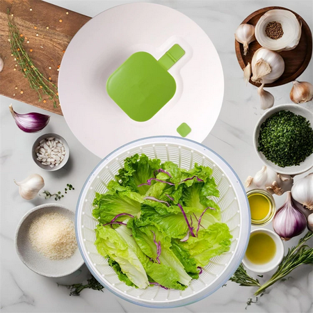 3.8 QT Salad Spinner Large Lettuce Dryer Spinner One-handed Easy Press Large Vegetable Dryer Salad Mixer Washer JT251