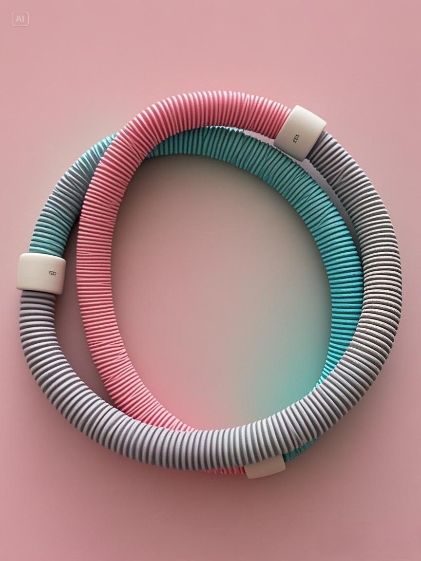Weighted Soft Spring Hula Hoop for Adults – 3.3lb Foldable Fitness Hoop, Waist-Friendly Design, Portable Slimming Exercise Equipment for Home and Travel（Upgrade to Fully Enclosed Silent Version
