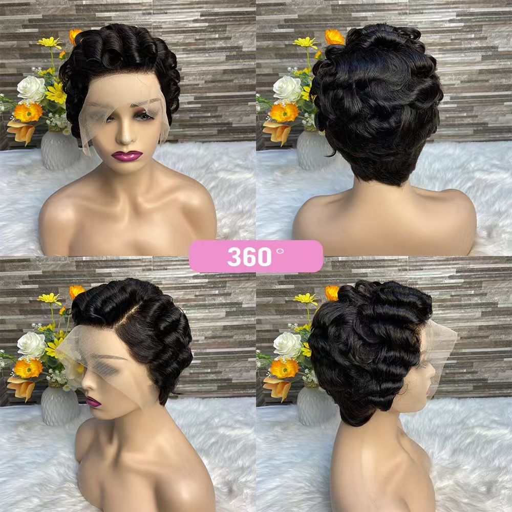 Pixie Cut Wigs Human Hair 13x4 Short Pixie Cut Lace Front Wig for Women Black Pixie Cut Transparent Frontal Wig Natural Wave Wig