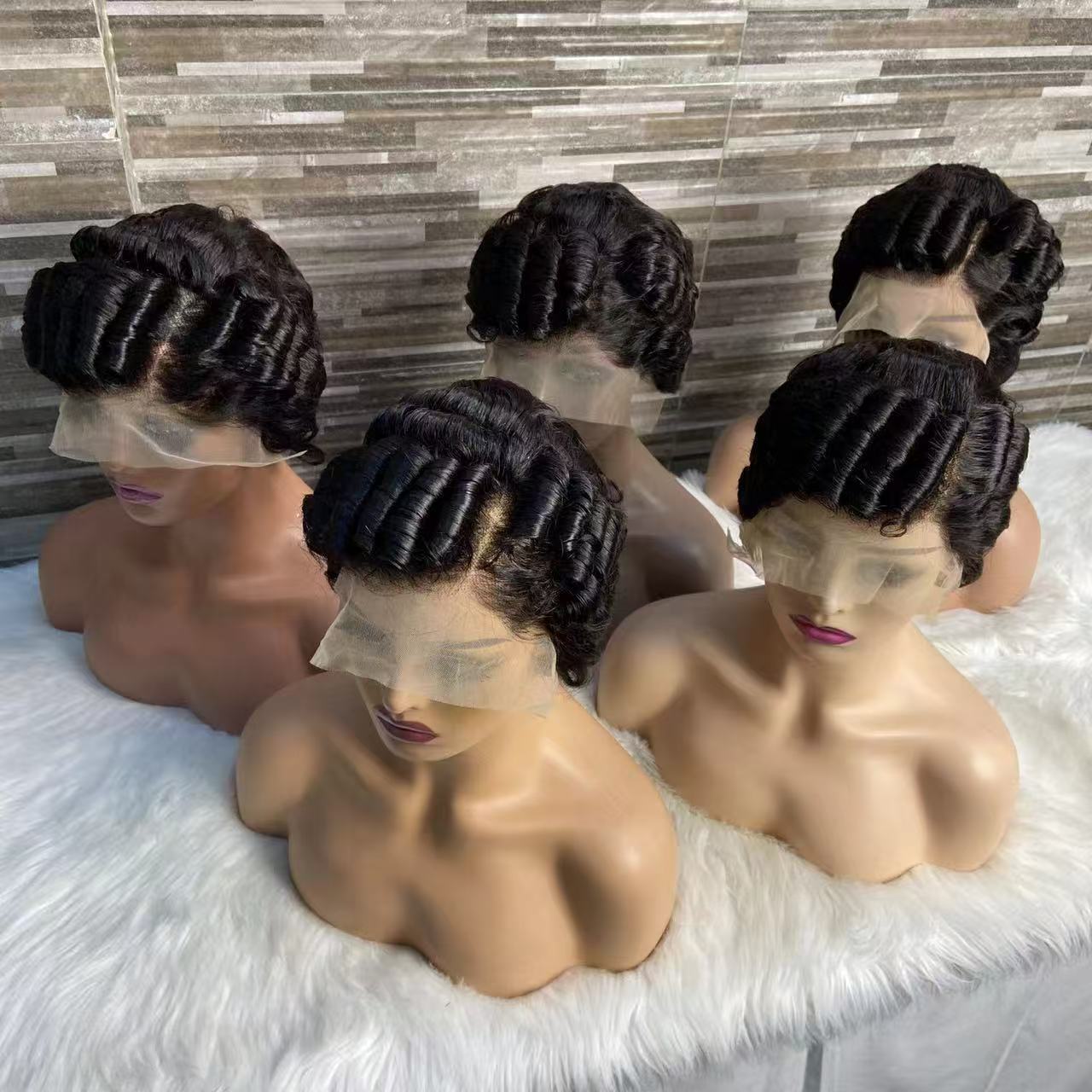 Pixie Cut Wigs Human Hair 13x4 Short Pixie Cut Lace Front Wig for Women Black Pixie Cut Transparent Frontal Wig Natural Wave Wig