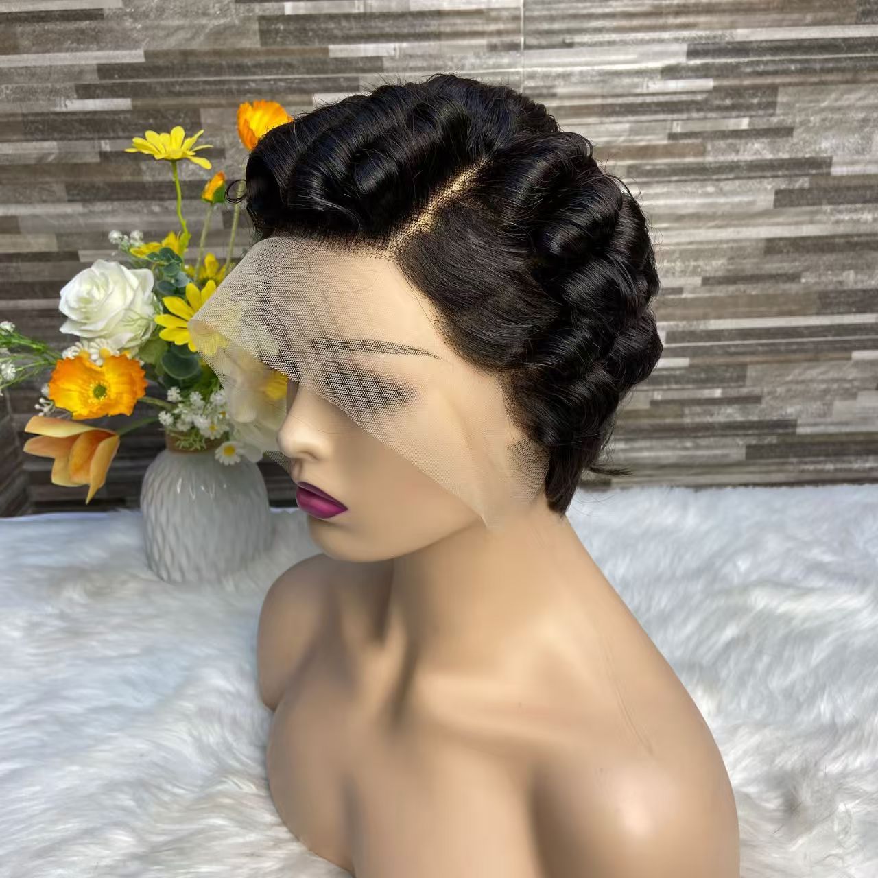 Pixie Cut Wigs Human Hair 13x4 Short Pixie Cut Lace Front Wig for Women Black Pixie Cut Transparent Frontal Wig Natural Wave Wig